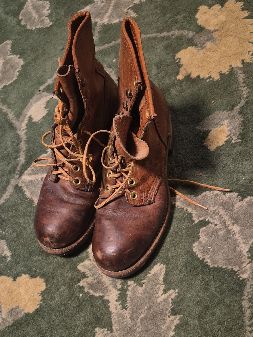 Wolverine Brown Leather Lace-Up Work Boots